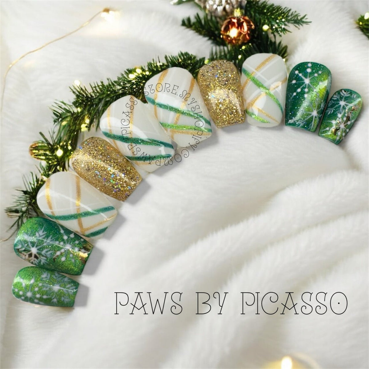 Emerald Snowfall - Paws By Picasso