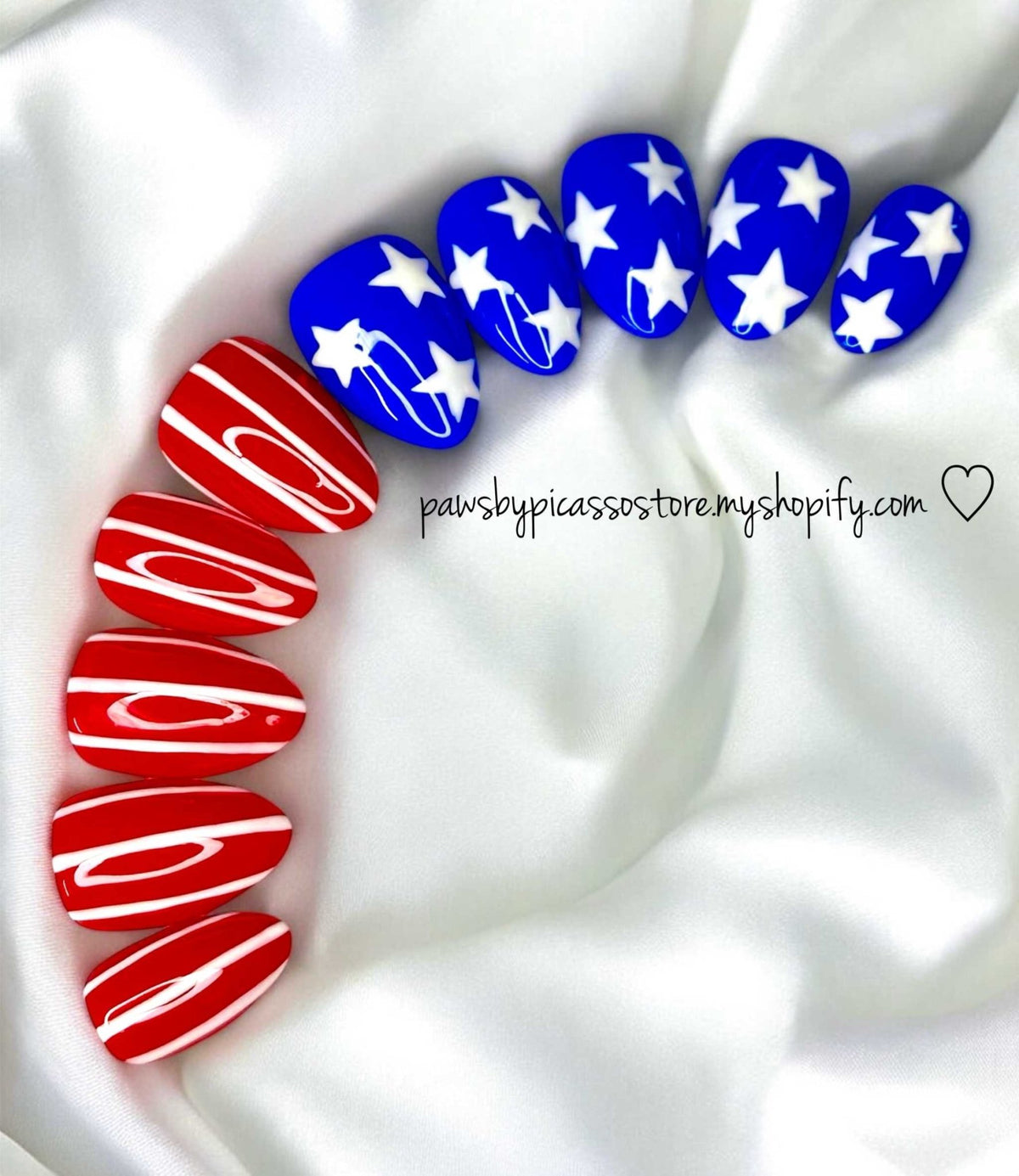 Patriotic American Flag nails - Paws By Picasso
