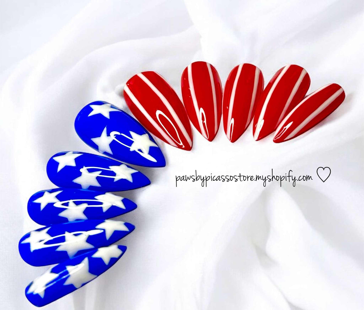 Patriotic American Flag nails - Paws By Picasso