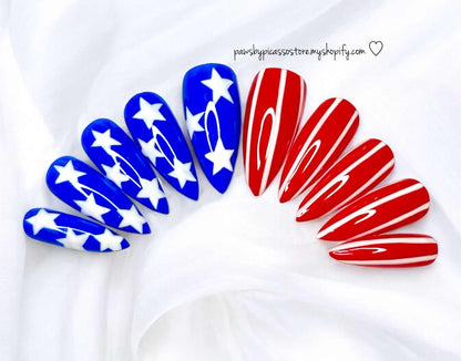 Patriotic American Flag nails - Paws By Picasso