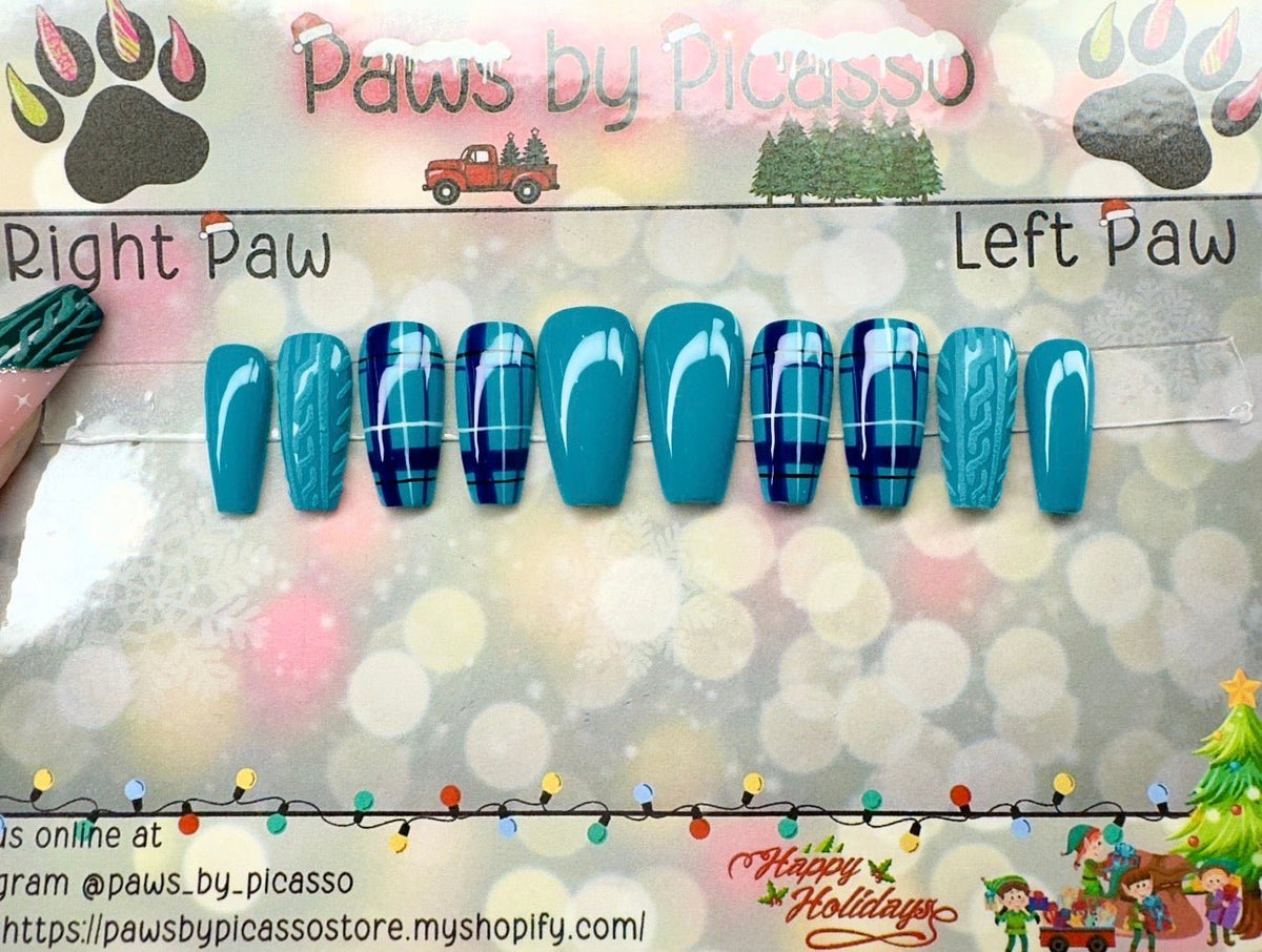 Plaid Turquoise Magic - Paws By Picasso