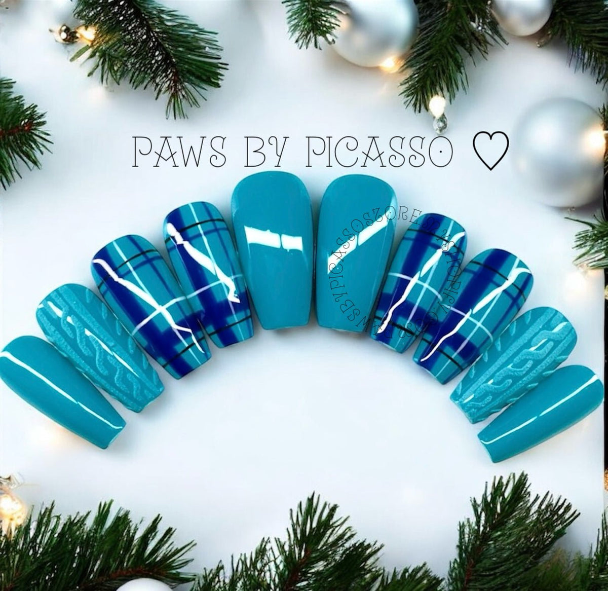 Plaid Turquoise Magic - Paws By Picasso