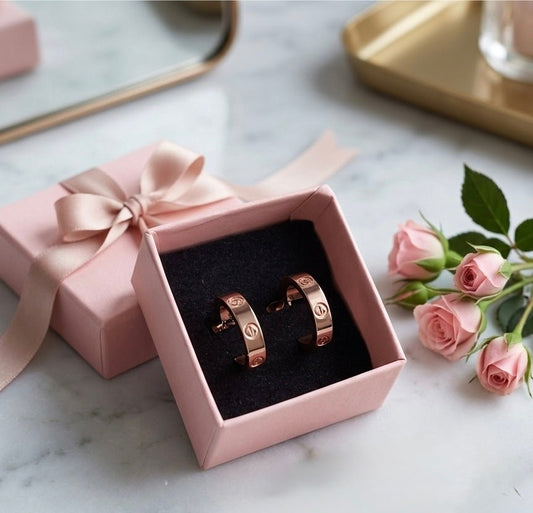 Rose Gold Small Hoops - Paws By Picasso